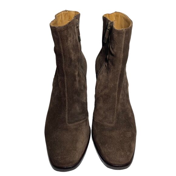 Alberto Fermani Ankle Boots Suede Brown Block Heels Women Size 6.5 EU 37 Italian - Picture 4 of 11